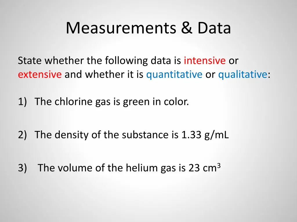 measurements data