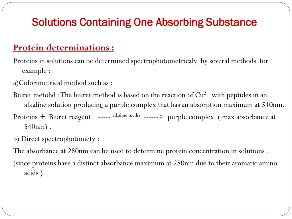 solutions containing one absorbing substance 3