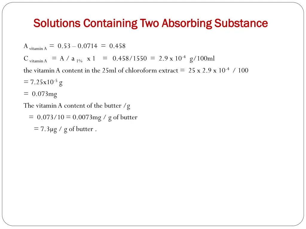 solutions containing two absorbing substance 3