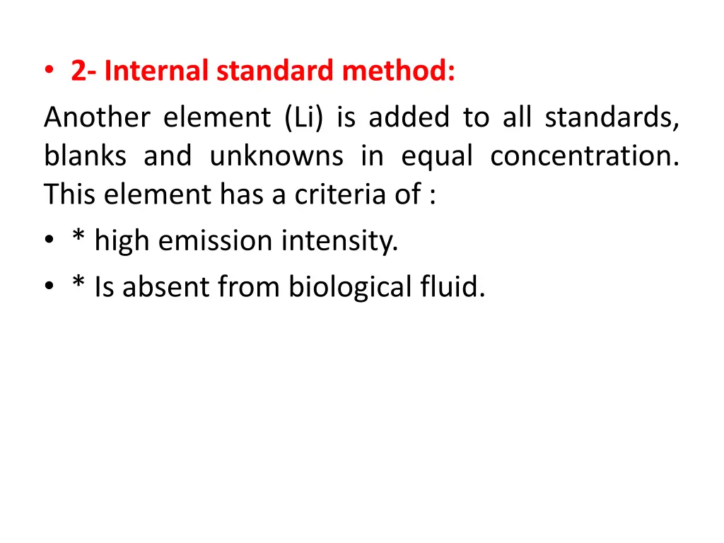 2 internal standard method another element