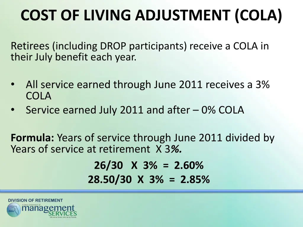 cost of living adjustment cola