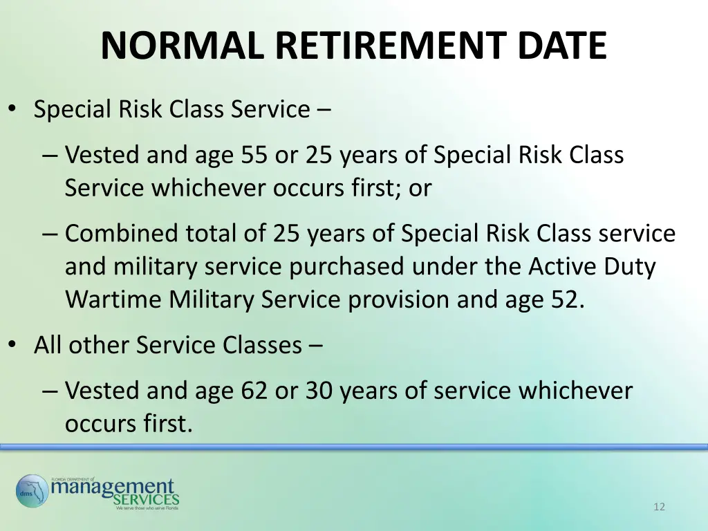 normal retirement date 1