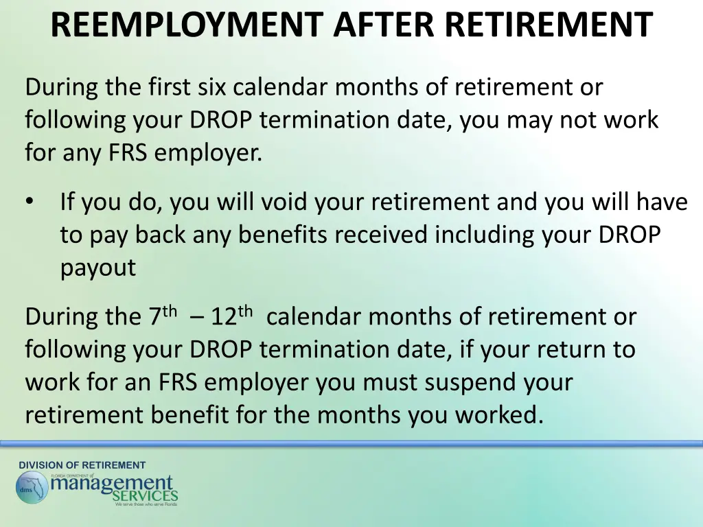 reemployment after retirement