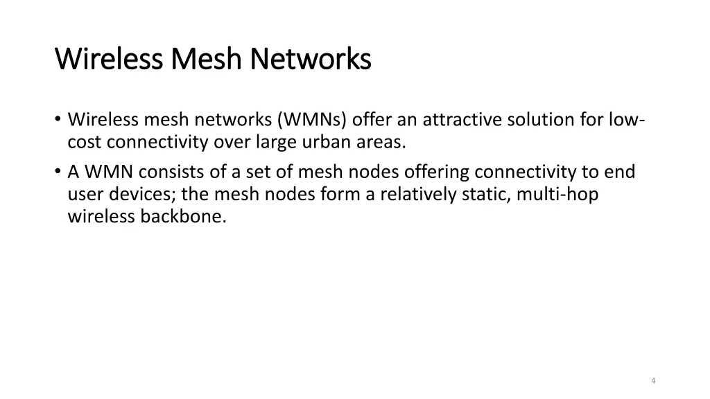 wireless wireless mesh networks mesh networks