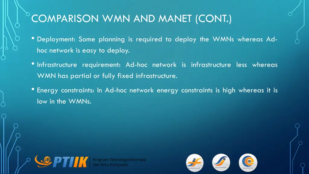 comparison wmn and manet cont