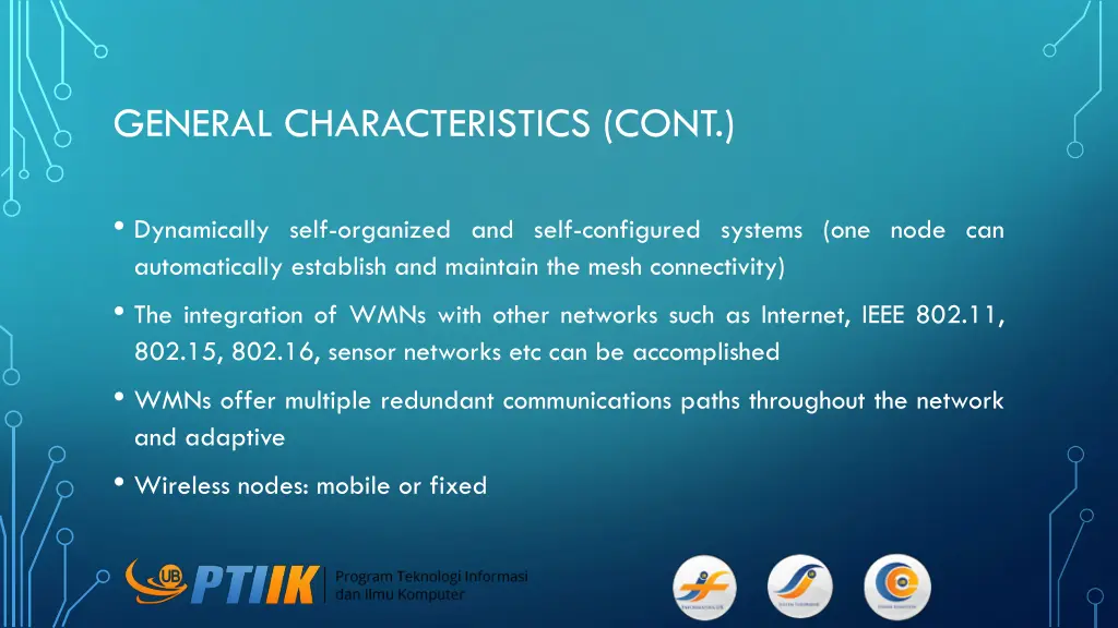 general characteristics cont