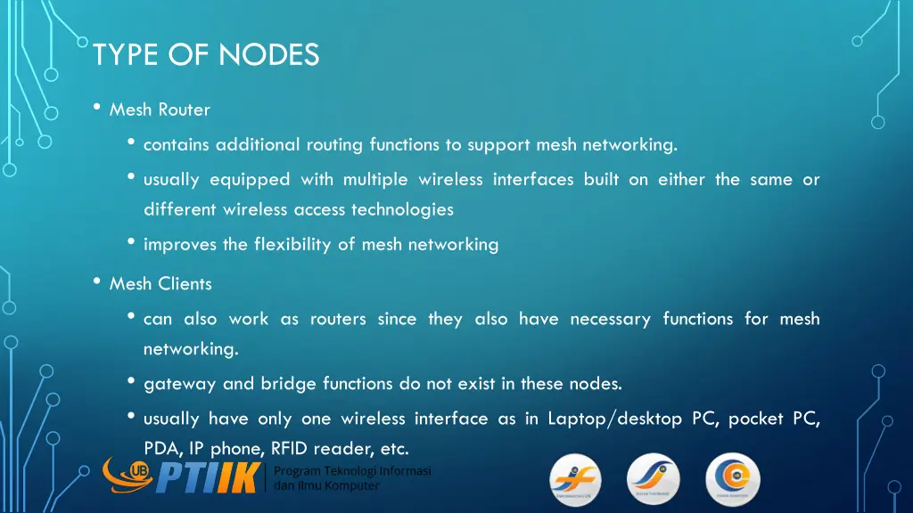 type of nodes