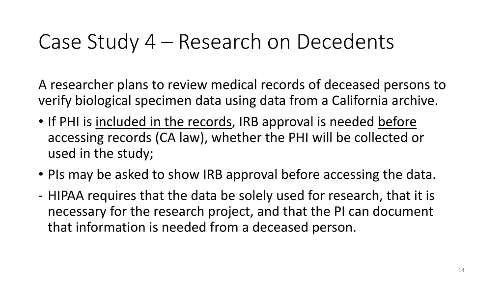 case study 4 research on decedents
