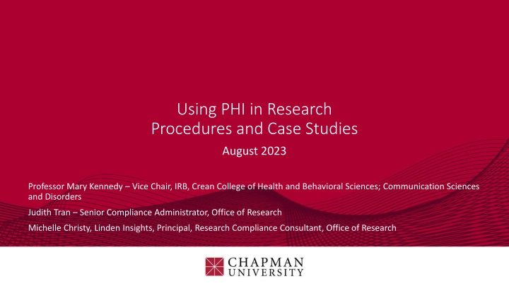 using phi in research procedures and case studies