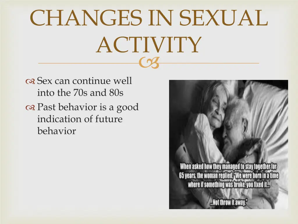 changes in sexual activity