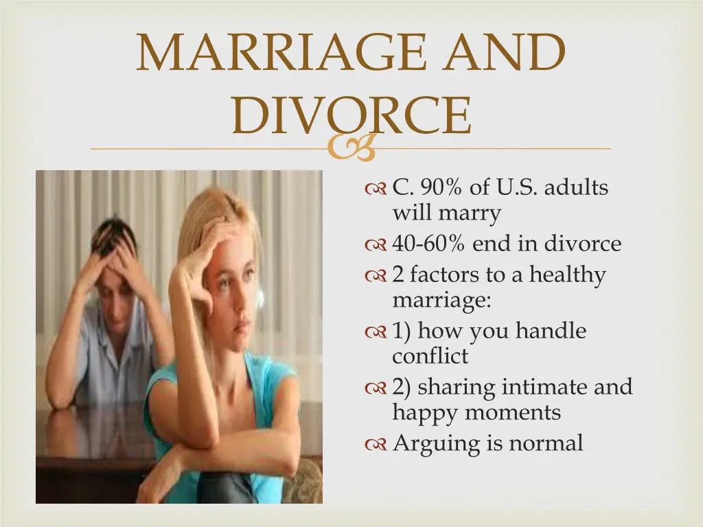 marriage and divorce