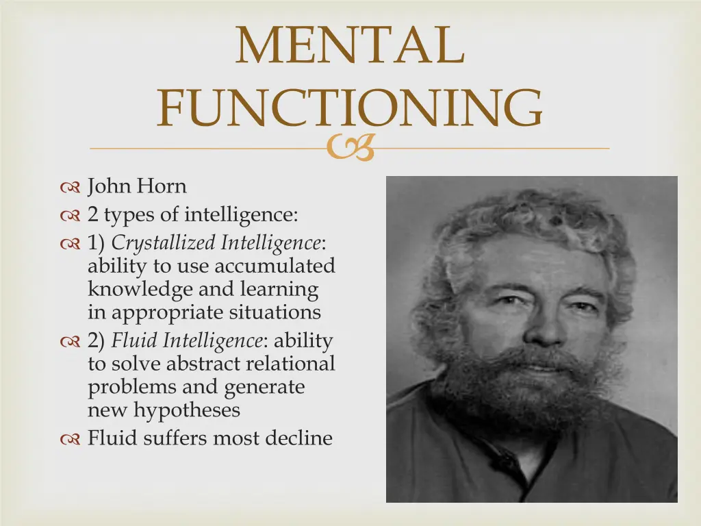 mental functioning