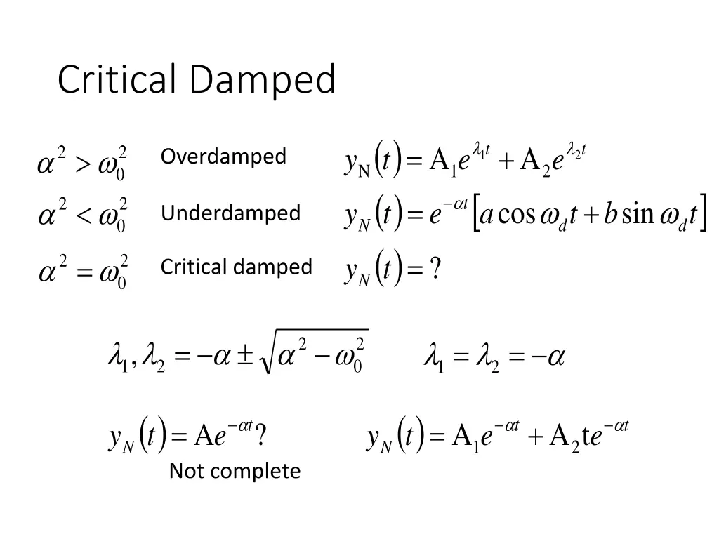 critical damped