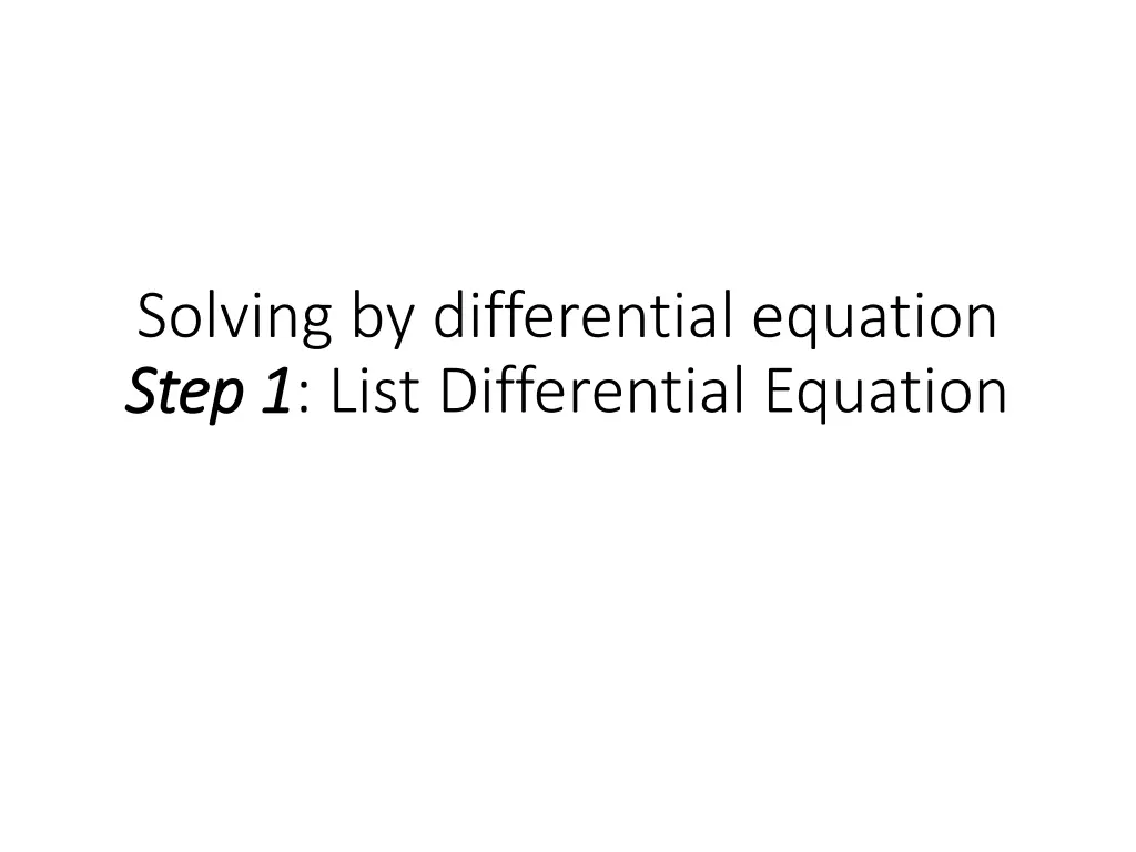 solving by differential equation step 1 step