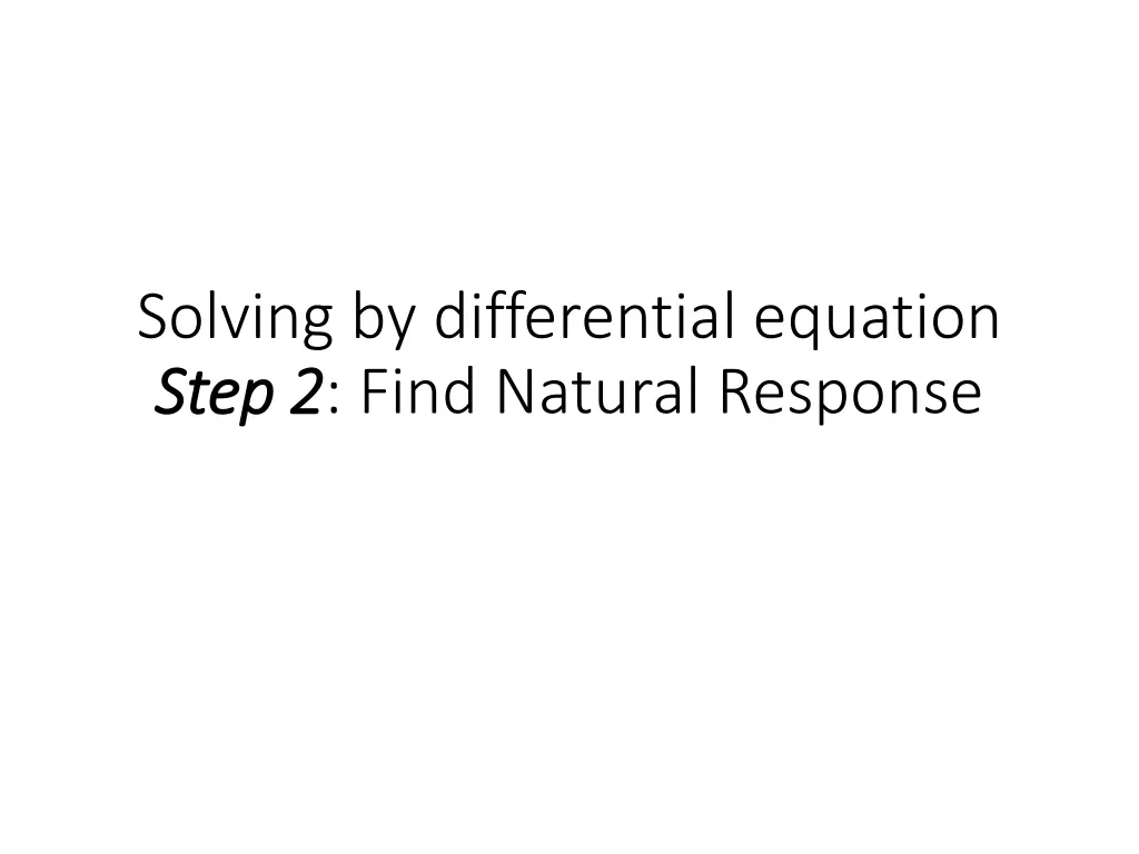 solving by differential equation step 2 step