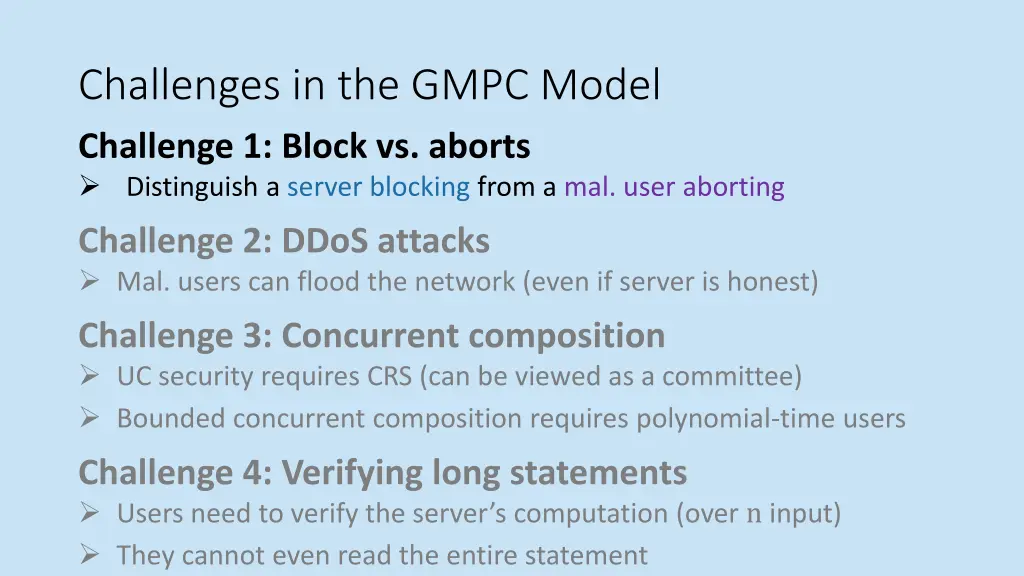 challenges in the gmpc model challenge 1 block 1