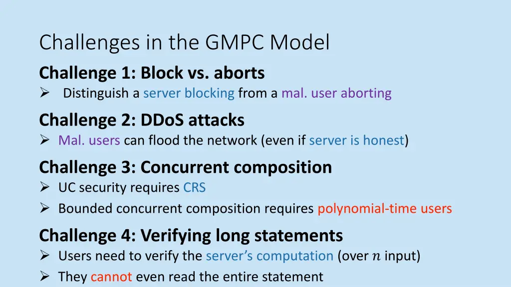 challenges in the gmpc model challenge 1 block