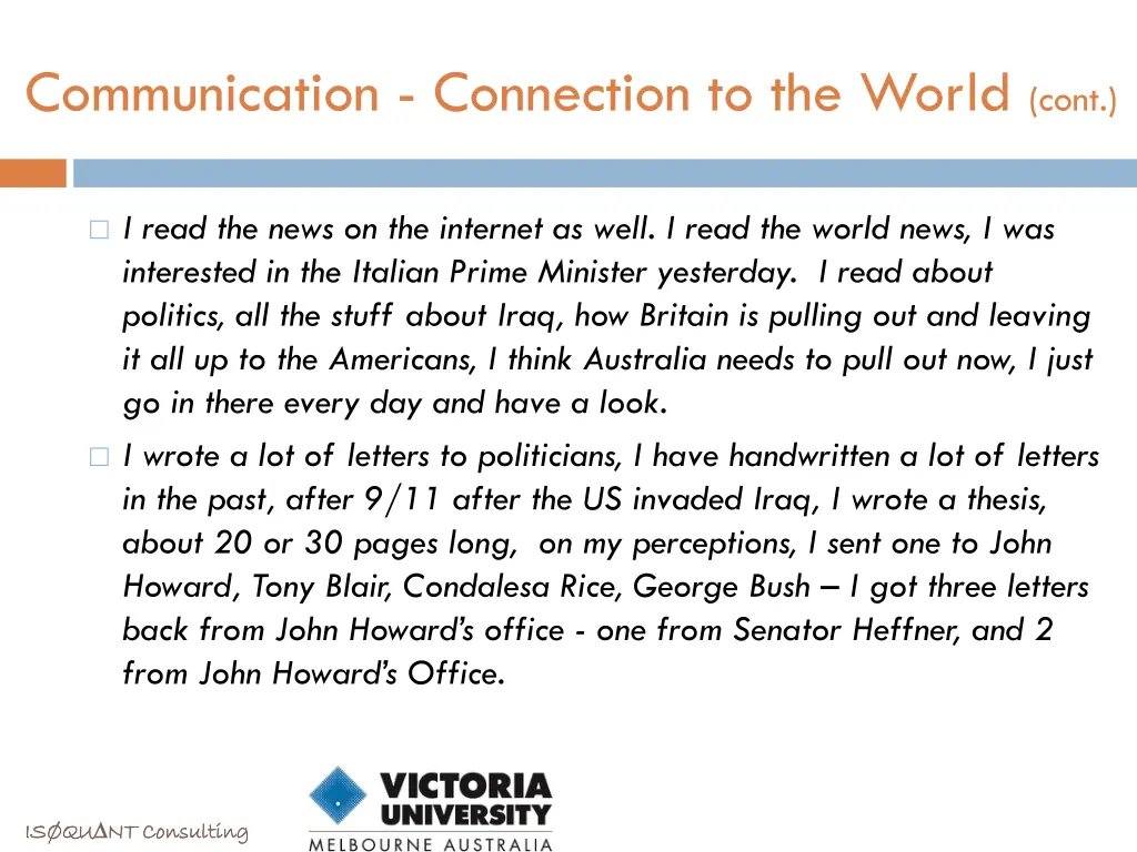 communication connection to the world cont