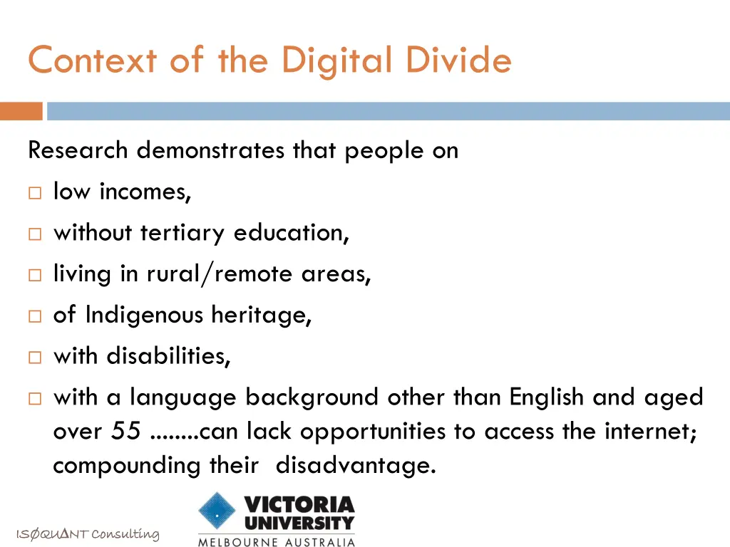 context of the digital divide