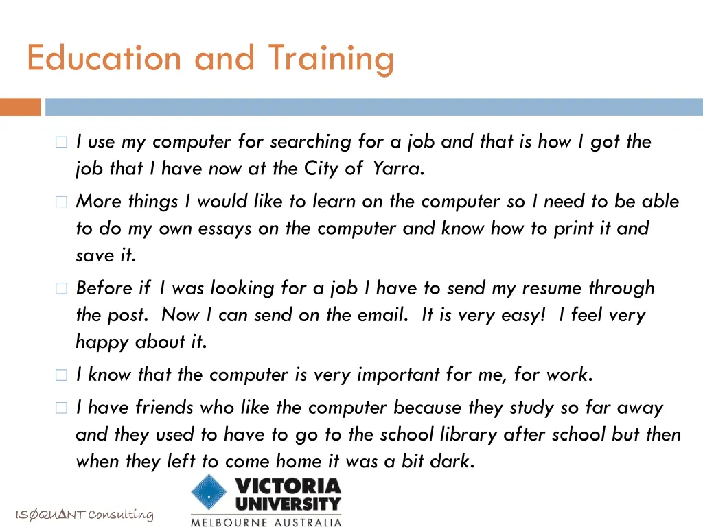 education and training