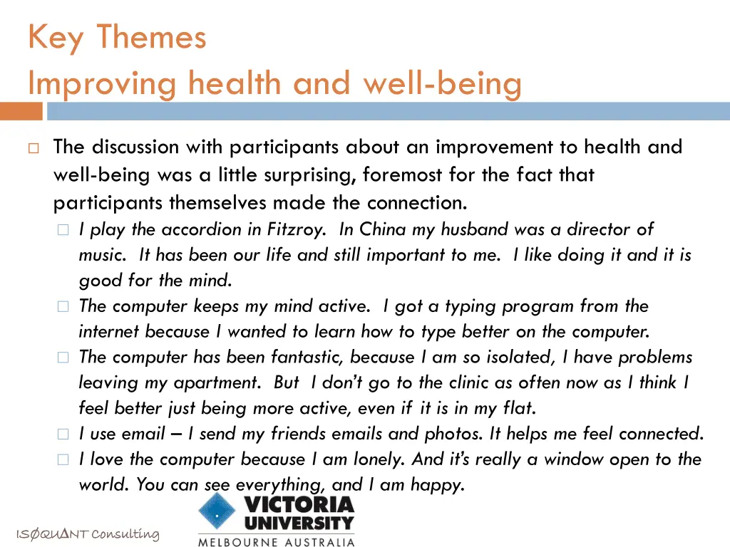 key themes improving health and well being