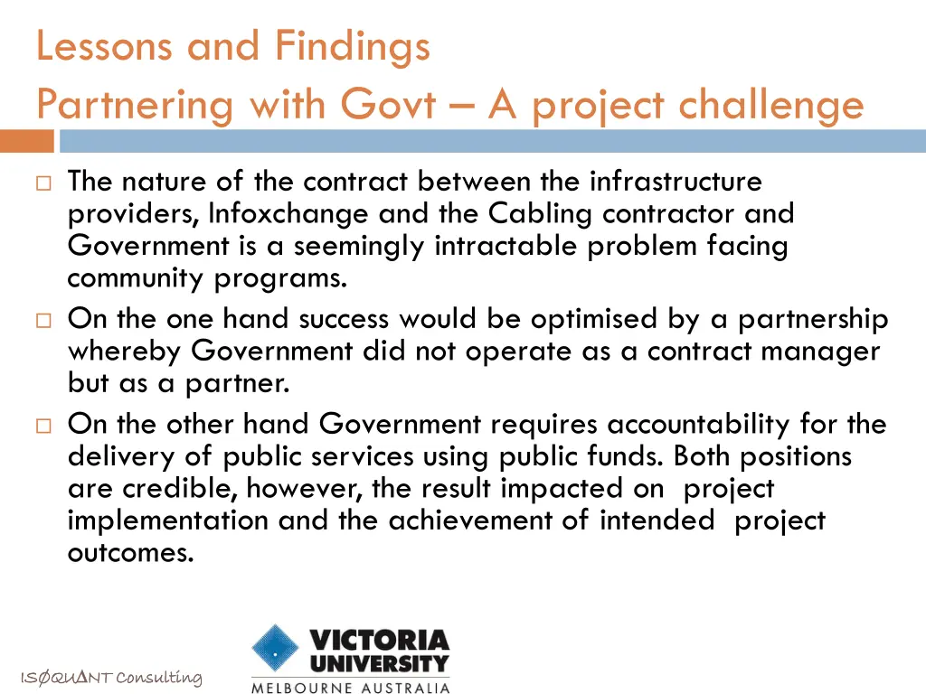 lessons and findings partnering with govt