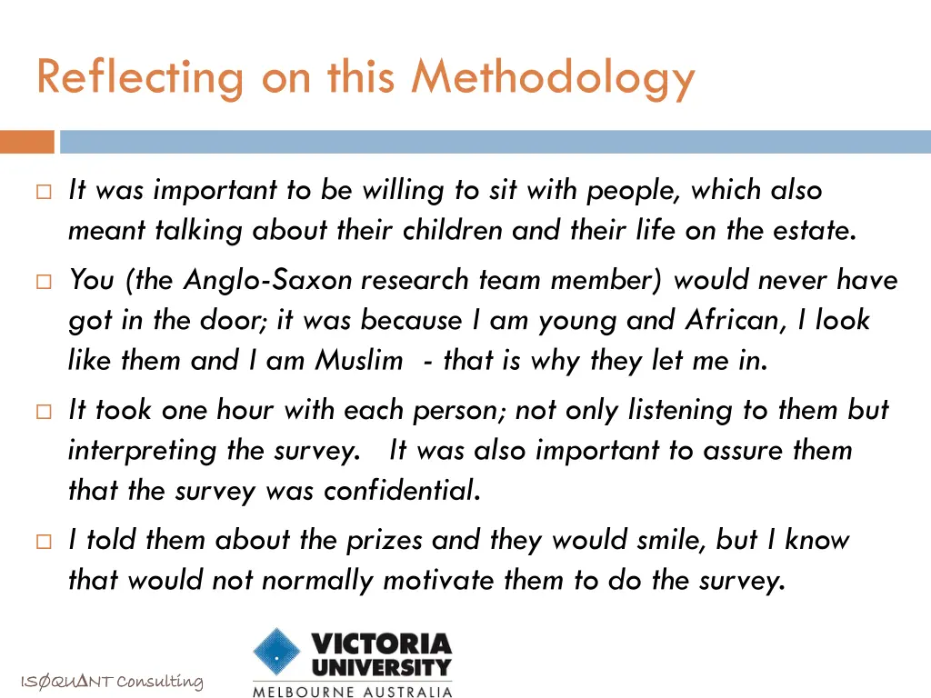 reflecting on this methodology