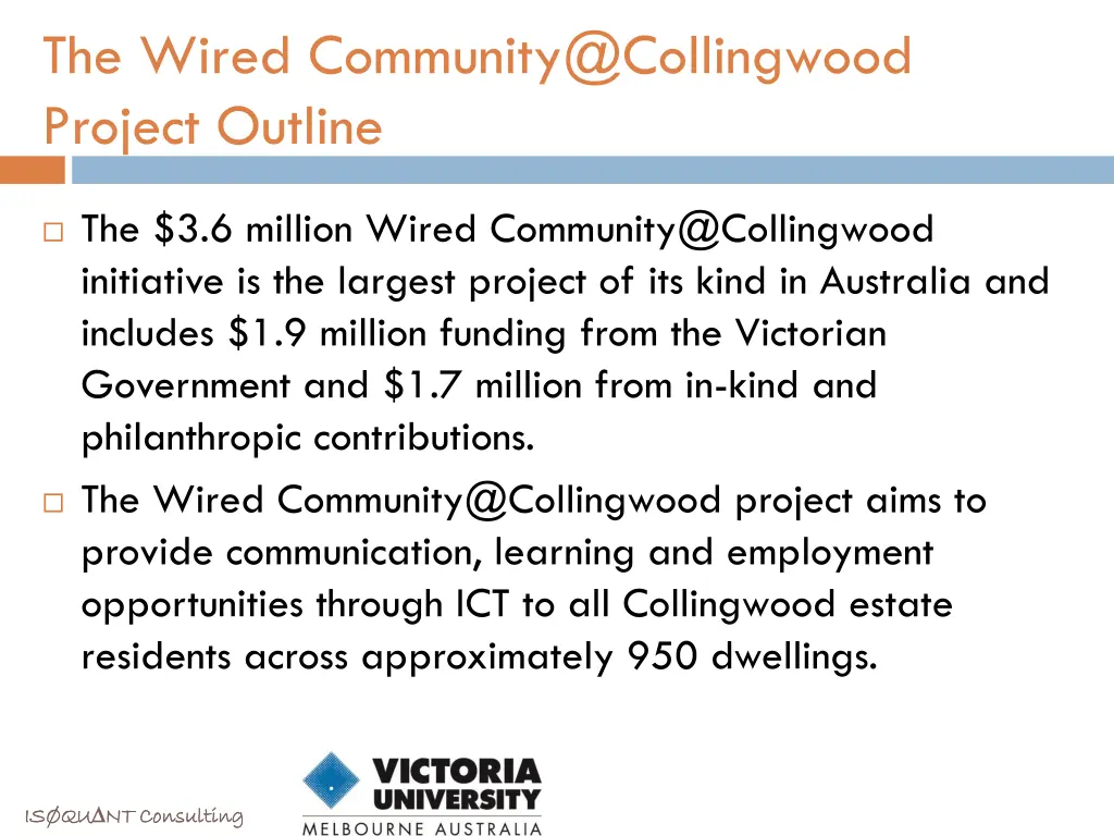the wired community@collingwood project outline