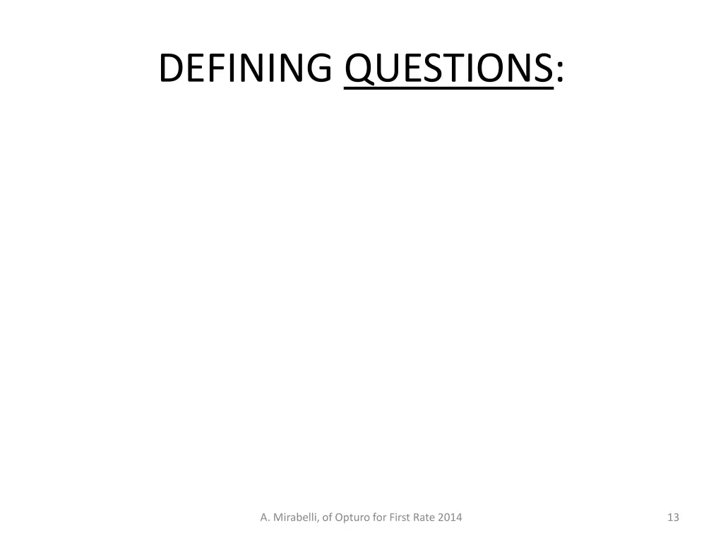 defining questions