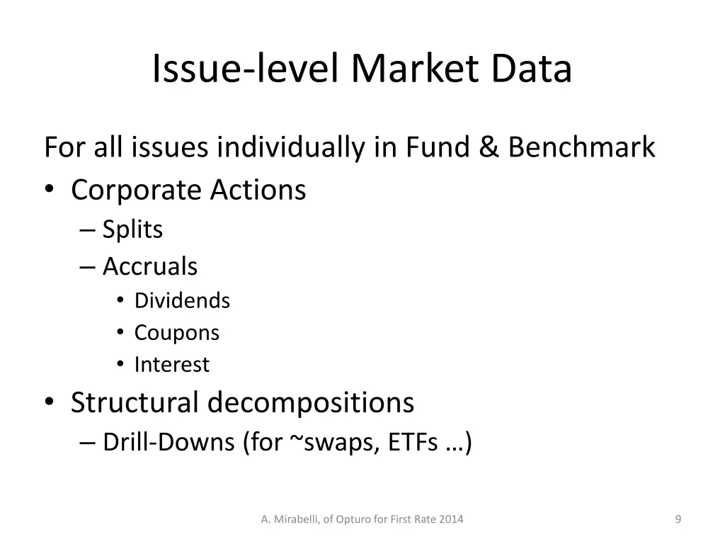 issue level market data