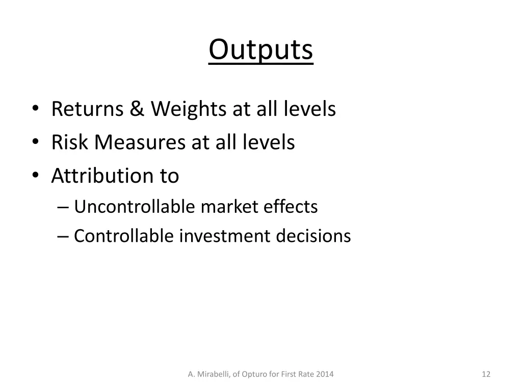 outputs