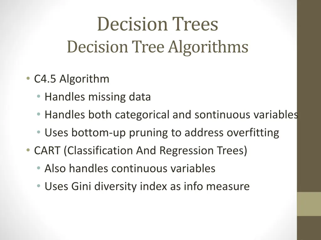 decision trees decision tree algorithms 1