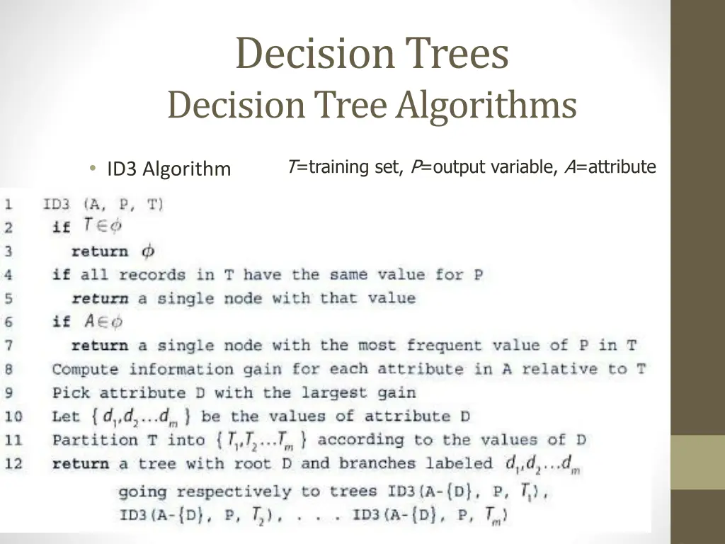 decision trees decision tree algorithms