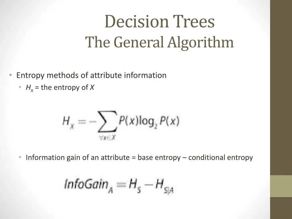 decision trees the general algorithm 1