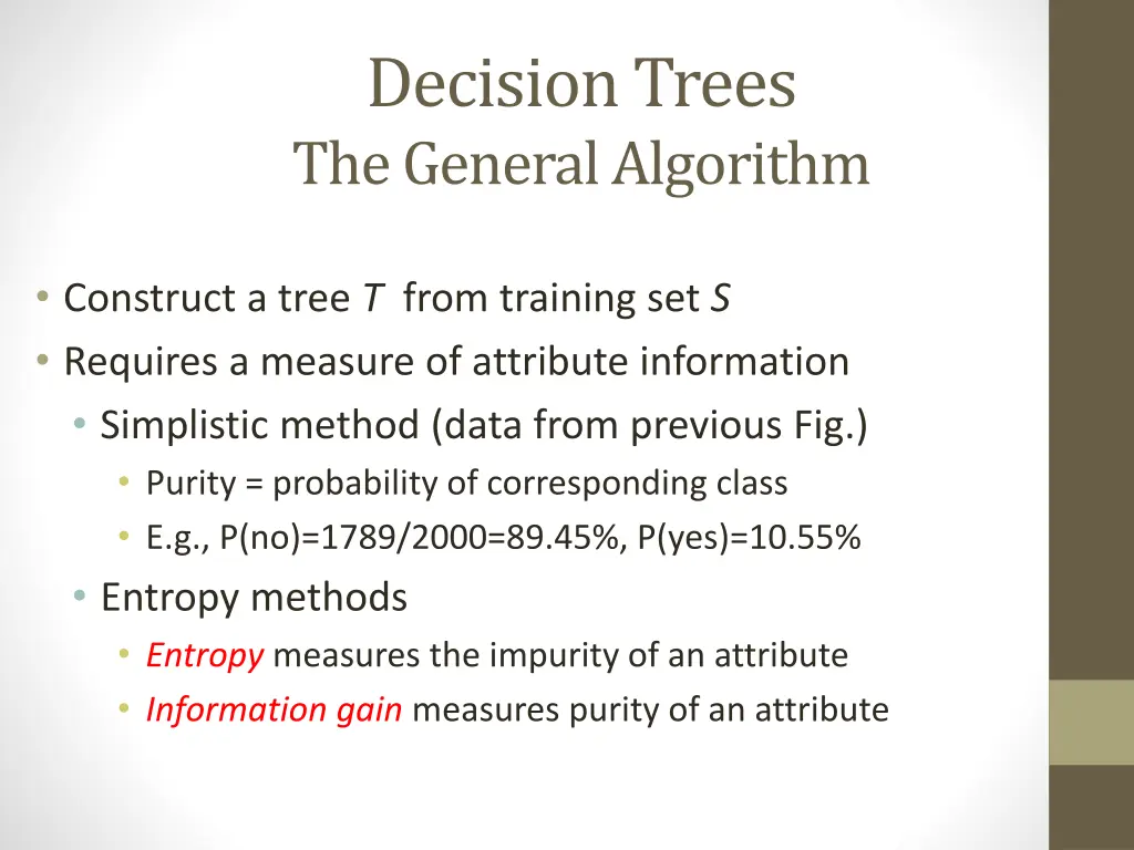 decision trees the general algorithm