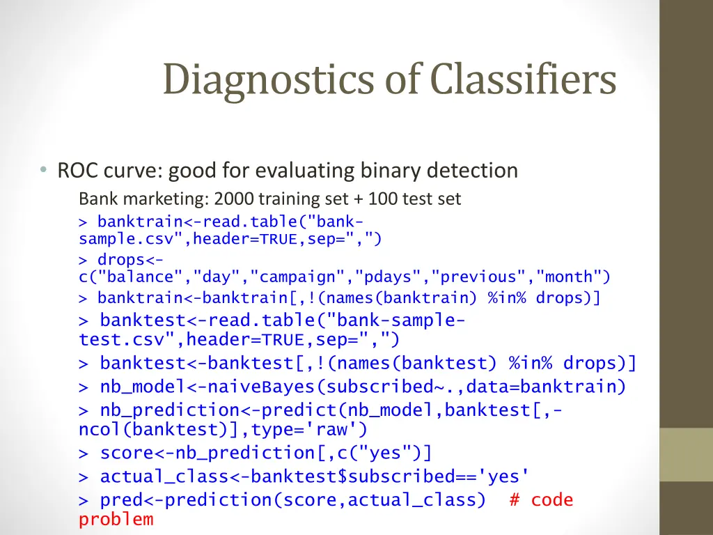 diagnostics of classifiers 4