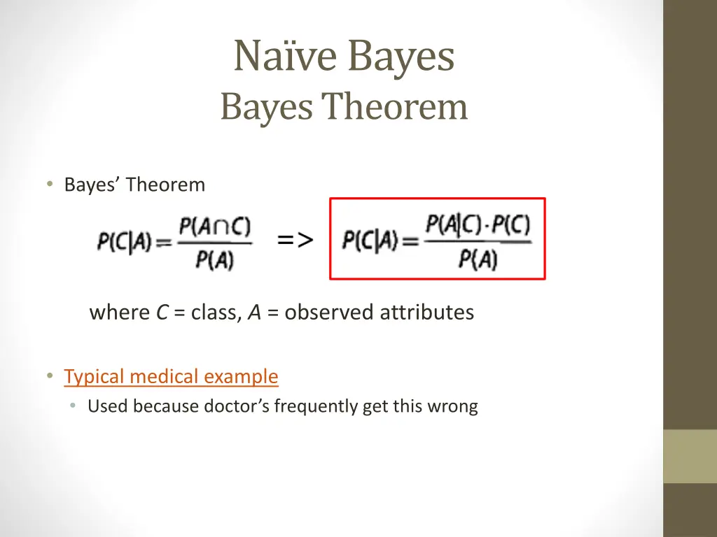 na ve bayes bayes theorem