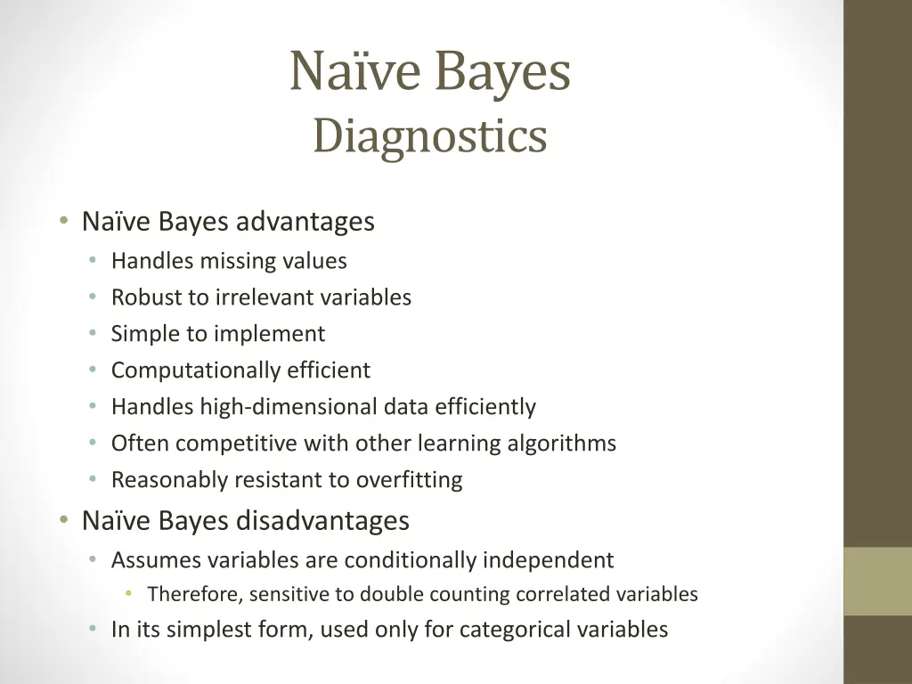 na ve bayes diagnostics