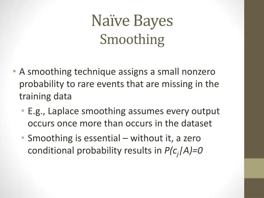 na ve bayes smoothing