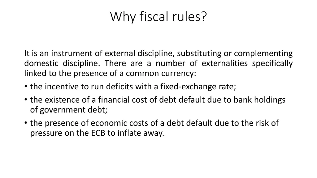 why fiscal rules