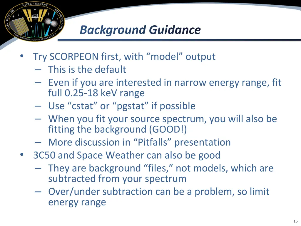background guidance