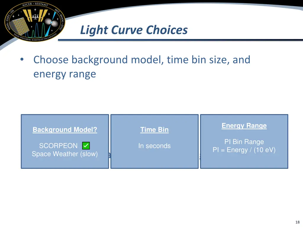 light curve choices