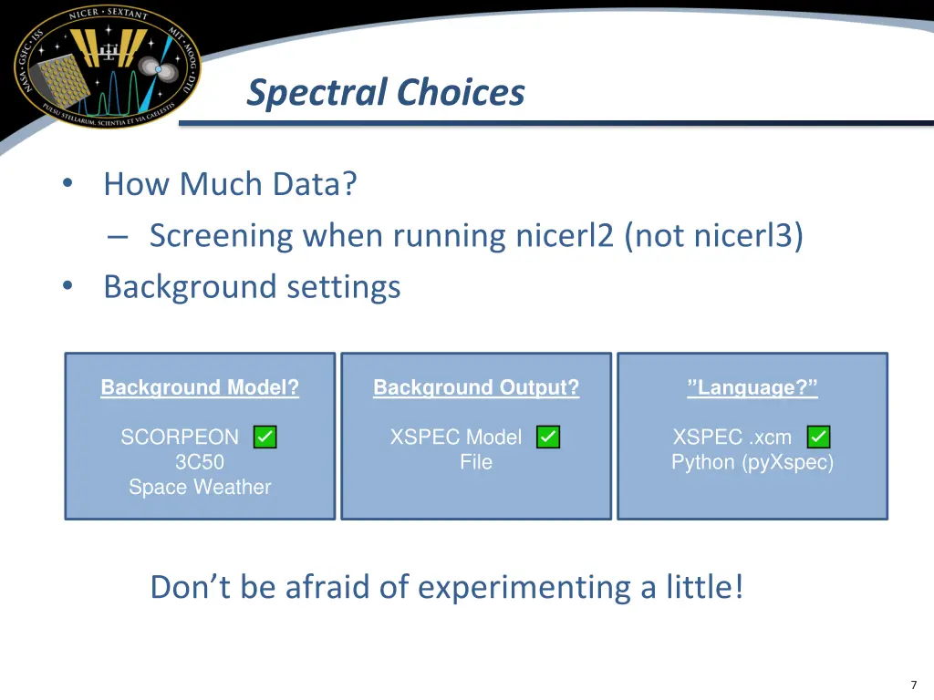 spectral choices