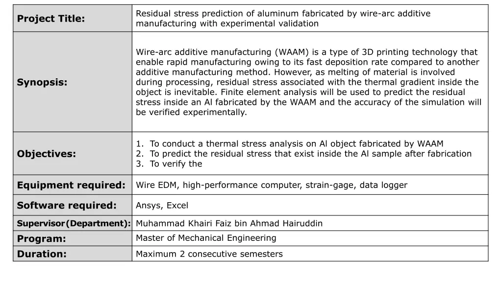 residual stress prediction of aluminum fabricated