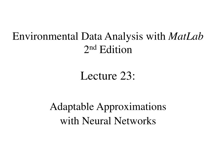 environmental data analysis with matlab
