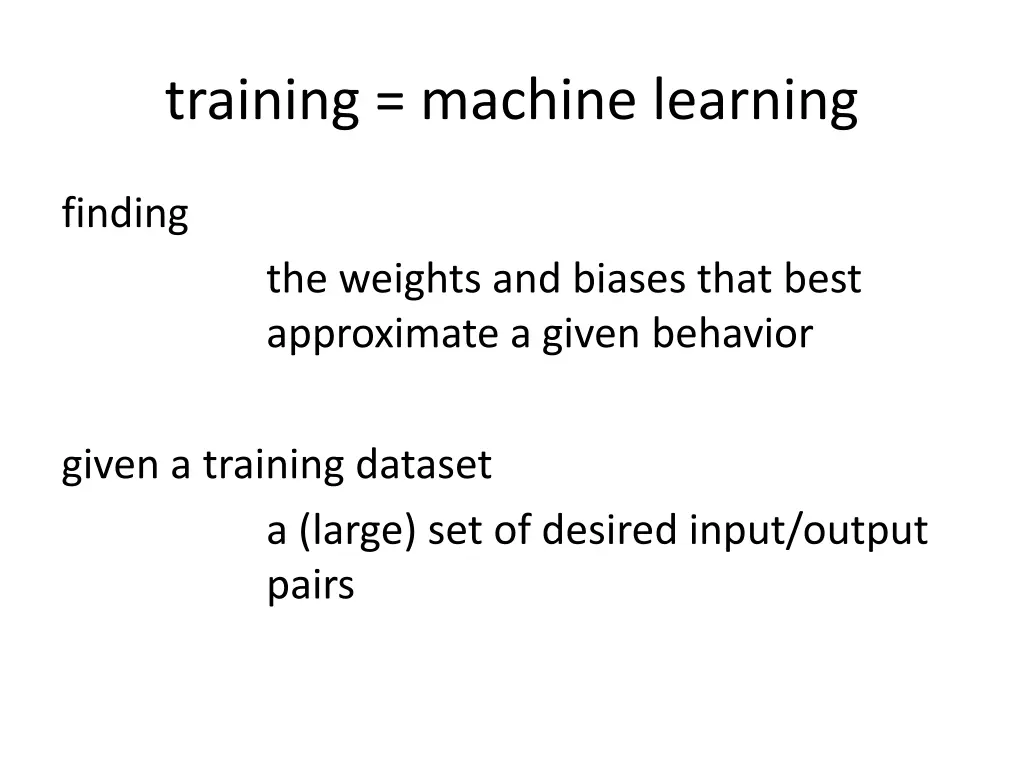 training machine learning