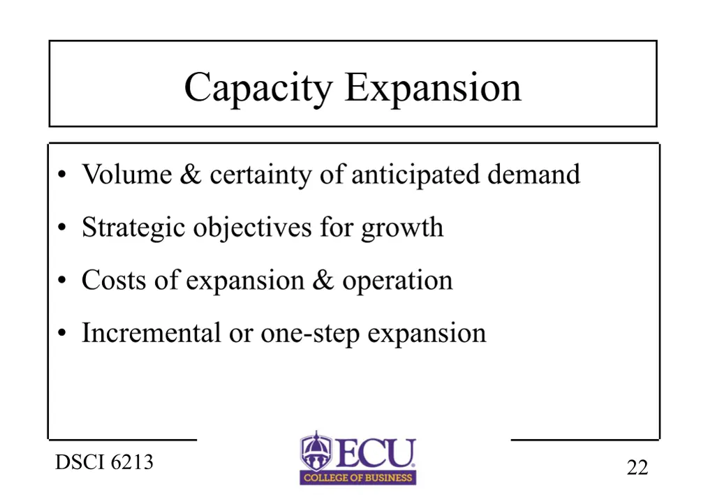 capacity expansion