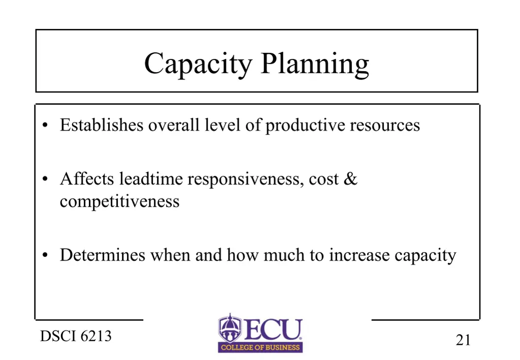 capacity planning