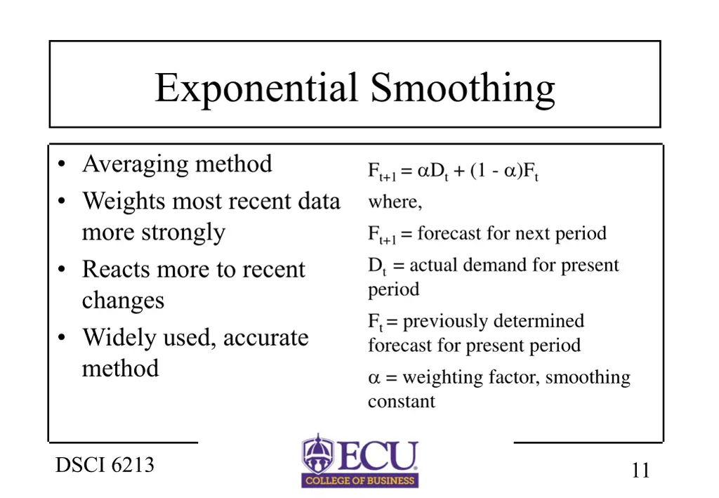 exponential smoothing