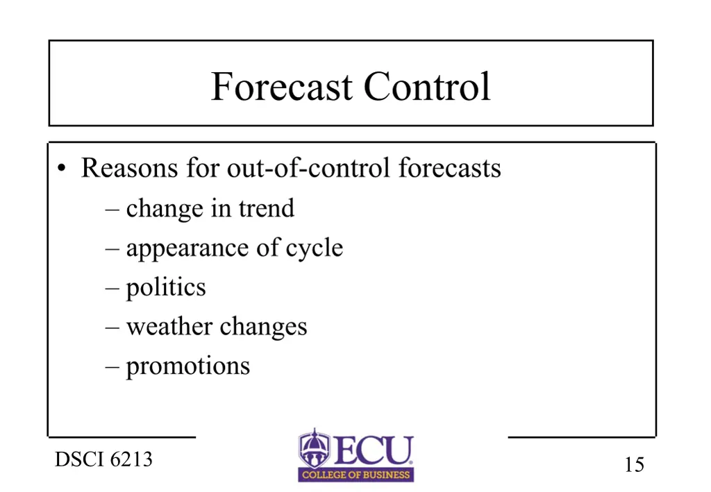 forecast control